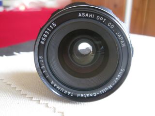 VINTAGE ASAHI PENTAX TAKUMAR 1:3.  5 28mm LENS M42 MOUNT W/CASE 5