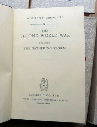 WINSTON CHURCHILL,  THE SECOND WORLD WAR,  6 VOLS,  1st EDITIONS,  SIGNED ? 3
