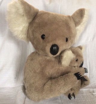 Gund Koala Mother And Baby Plush Stuffed Animal Toy Vintage Bear 1976 Kids
