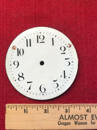 Vintage Metal & Porcelain Enamel Made In France Clock Face 3 1/2 " 26