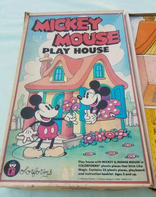 Mickey Mouse Colorforms Club House Set Minnie Playset Vintage 1970s Car Ride Toy