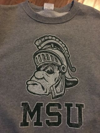 Vtg 80’s Michigan State Spartans Crewneck Sweatshirt Size Medium Jerzees 50/50