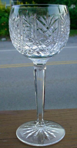 Vintage Waterford Crystal Irish Cut Glass Clare 7 3/8 " Hock Wine Stem Goblet N/r