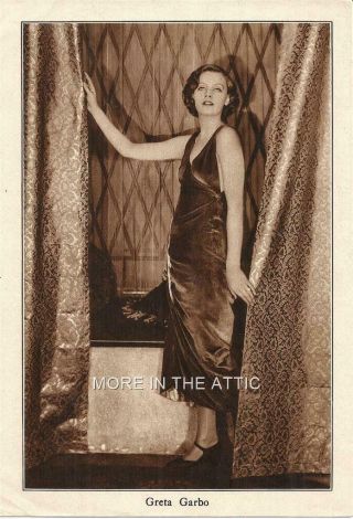Gorgeous Greta Garbo Vintage Silent Cinema Era Portrait Premium