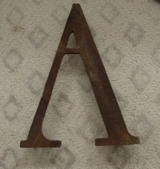 63 - Vintage Industral Salvage Art Metal Letter " A ",  Measures 12 " Tall