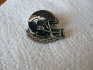 Vintage Denver Broncos Team Nfl Enamel Pewter Helmet Lapel Hat Pin