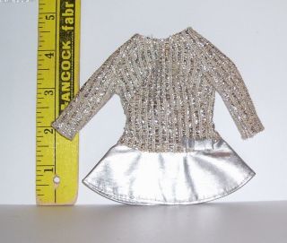 Vintage Barbie Salute To Silver Or Silver Sparkle Dress 1885 Put Out In 1969
