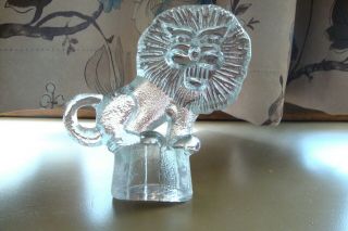 Vintage Kosta Boda Glass Lion Zoo Series Animal Figurine Paperweight