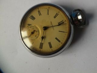 A Vintage Chrome Plated Cased Ingersoll Pocket Watch