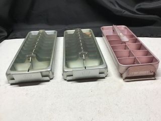 Set Of 3 Vintage Frigidaire Metal Ice Trays