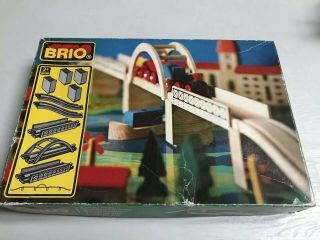 Vintage Brio Wooden Toy Train Suspension Bridge Set - 33353