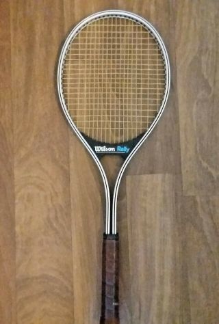 " Wilson Rally ",  Vintage Aluminum Midsize Tennis Racquet,  4 1/2 "