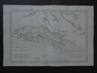 1780 Bonne Atlas Map Cuba - Isle De Cuba - Bahamas