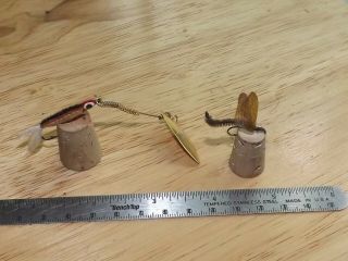 2 Vintage Old Weber Flyrod Fishing Lures From The 1930s Shinerakle And Drakeakle