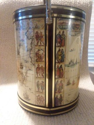 Vintage Ice Bucket Old World Maps & Countries Collectible 2