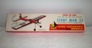 Vintage Carl Goldberg Stunt Man 23 C/l Balsa Model Airplane Kit G6 - No Decals