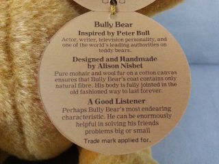 Vintage Mohair & Wool fur Bully Bear by Peter Bull With Tags 18 