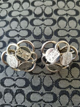 Vintage Sarah Coventry Swirl Coin Clipon Earrings