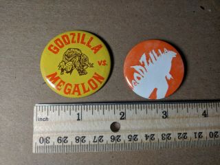 Official Godzilla Vs Megalon 1973 Promo Pin Button Rare Vintage Toho Theater