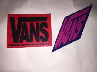 2 Vintage Vans Logo Skateboard Sticker Decals Purple 5” And Red/black 3.  5”
