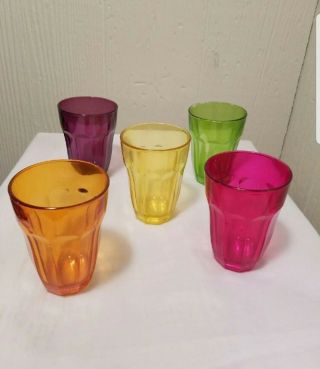 Vintage Palaks Colored Juice Glasses Set Of 5