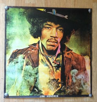 Vintage Psychedelic Full Color Jimi Hendrix Poster 22.  5 " X 23 "