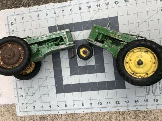 2 Vintage Eska ? Die Cast John Deere Toy Tractor As Found Parts Repair Restore