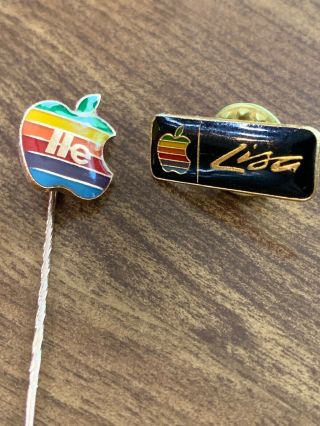 Vintage Apple Pins Iie Stick Pin And Lisa Lapel Pin