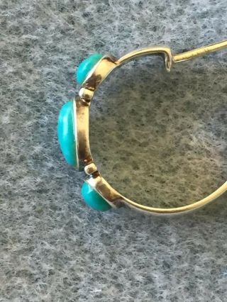 Carolyn Pollack Relios Vintage Turquoise and Sterling Silver Hoop Post Earrings 6
