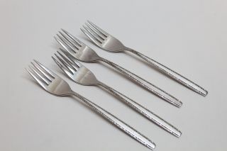 4 Vintage Oneida Community Via Roma Stainless Steel Flatware Dinner Forks (2nd)
