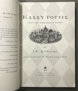 ARC/Uncorrected Proof for Harry Potter and the Sorcerer’s Stone 1998 2