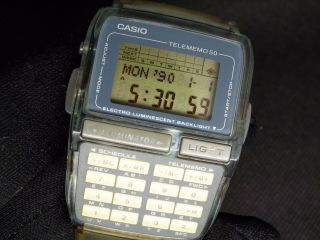 Casio Vintage Digital Watch Dbc - 63 1276 Calculator Telememo Archaeological Soc