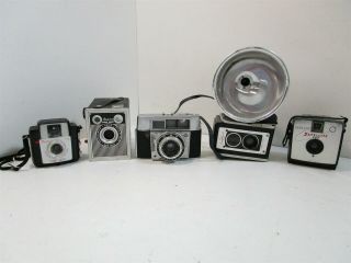 5x Vintage Cameras Mercury Satellite,  Brownie Starlet,  Agfa,  Kodak,  Ansco Shur