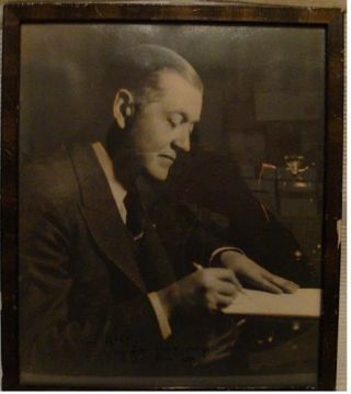 Ian Fleming : Black & White Portrait Photo Inscribed " To Ruby.  My First Love "