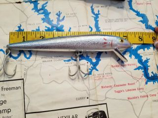 Vintage Nib Cotton Cordell Red Fin Lure 7 " Chrome Blue Back Textured 1006