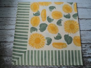 Vintage Couleur Nature Paris Sunflower Yellow Green Tablecloth 71 X 142 Cotton