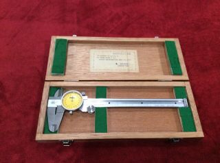 Vintage Nsk Japan Dc - 6 Micrometer Vernier Caliper.  001 W/ Wooden Box