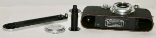 Leica Wartime IIIc Body,  5cm f/3.  5 Elmar Sharkskin Cover Made In Germany 1945 6