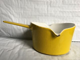 Vintage Copco Michael Lax Design Denmark Yellow Cast Iron Enamel Sauce Pan