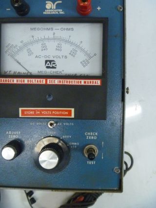 Vintage Megger insulation Tester Check METER meg AR Megohmmeter 2201 3