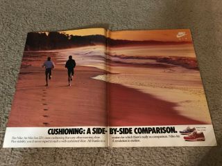 Vintage 1987 Nike Air Max Running Shoes Poster Print Ad Men 