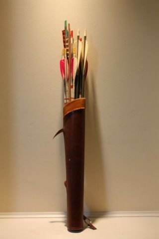 Vintage Archery Arrows With Quiver