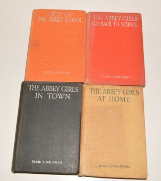 4 X Abbey Girls Book By Elsie J Oxenham Hardbacks,  Town,  Home,  Back School,  Jen