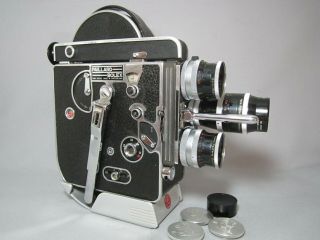 Hurry Bolex Rex - 1 Reflex Movie Camera,  3 Kern Lenses 16mm,  25mm,  75mm