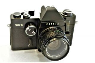 Exakta Twin Tl Collectable Slr Film Camera No 6790 &1,  8/50 Auto Exaktar Lens.