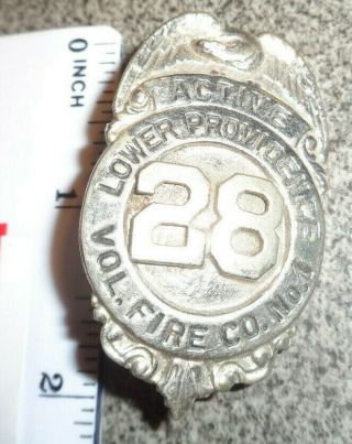 Obsolete/antique/vintage Lower Providence Volunteer Fire Company 1 Badge