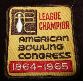 Vintage Bowling Patch - 1964 - 65 Abc American Bowling Congress League Champions