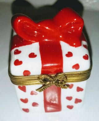 Limoges France Peint Main With Love For You Heart Box Vintage /rare