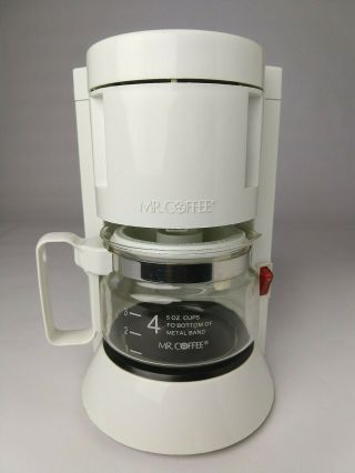 Vintage Mr.  Coffee Pr4 4 Cup Compact White Coffee Machine Made In Usa