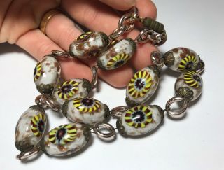 Vintage Murano Aventurine Link Art Glass Beaded Necklace Strand